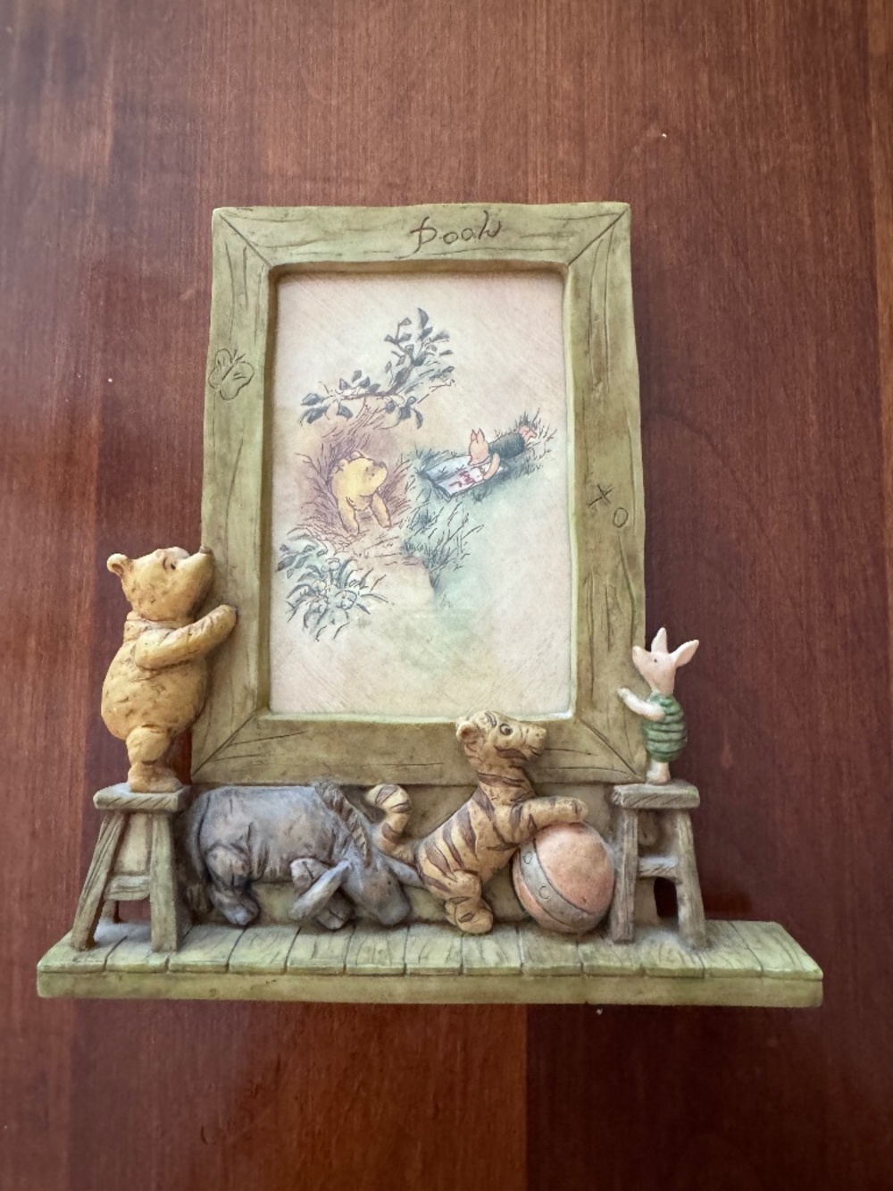 VINTAGE Disney Classic Winnie the Pooh Charpente 3D Resin Picture Frame RARE!